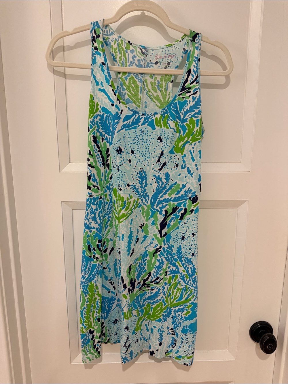 Lilly Pulitzer Aqua & Lime Coral Print Tank Dress